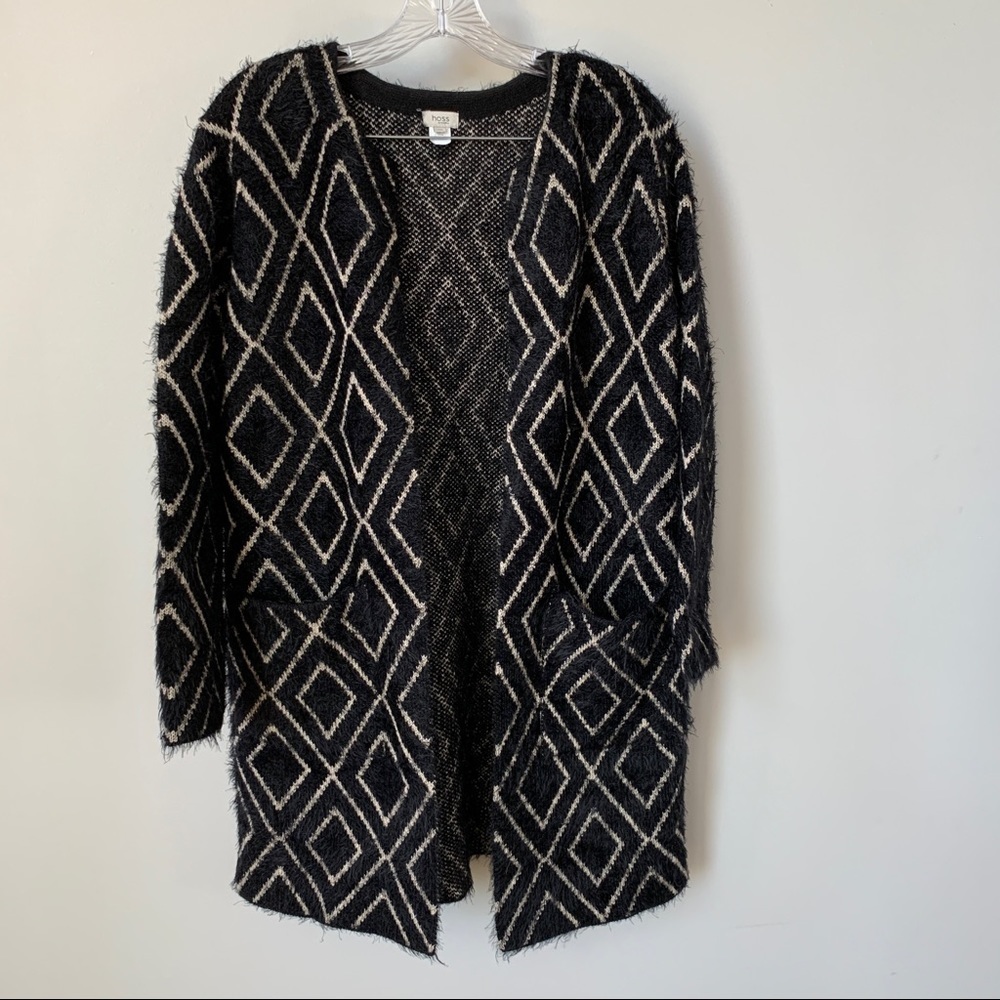 Hoss Intropia Geoplay Black & Cream Cardigan‎ Size XS